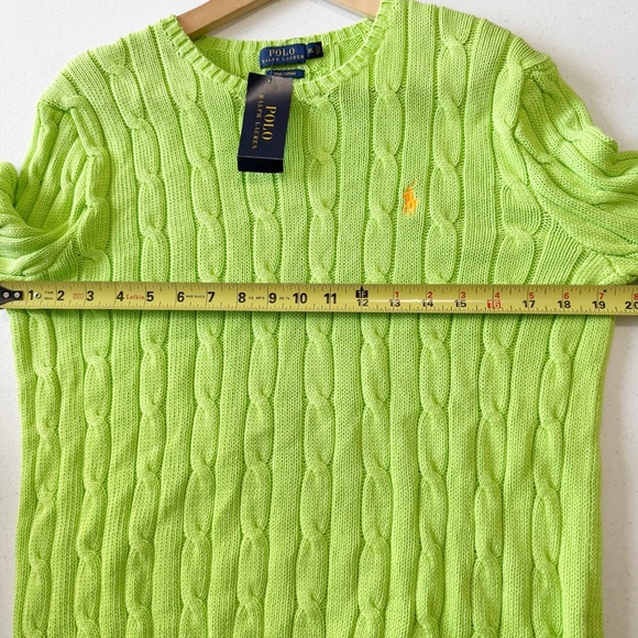 Polo Ralph Lauren Aruba Lime Cable Knit Sweater NWT XL - Picture 7 of 8